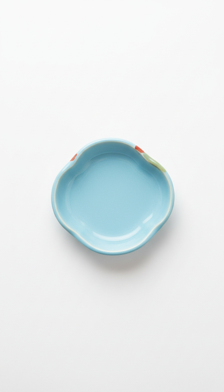 Vide-poches émaillé bleu ciel frais
