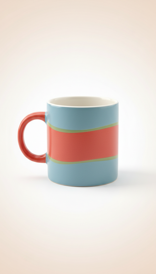 Tasse en céramique anse abricot